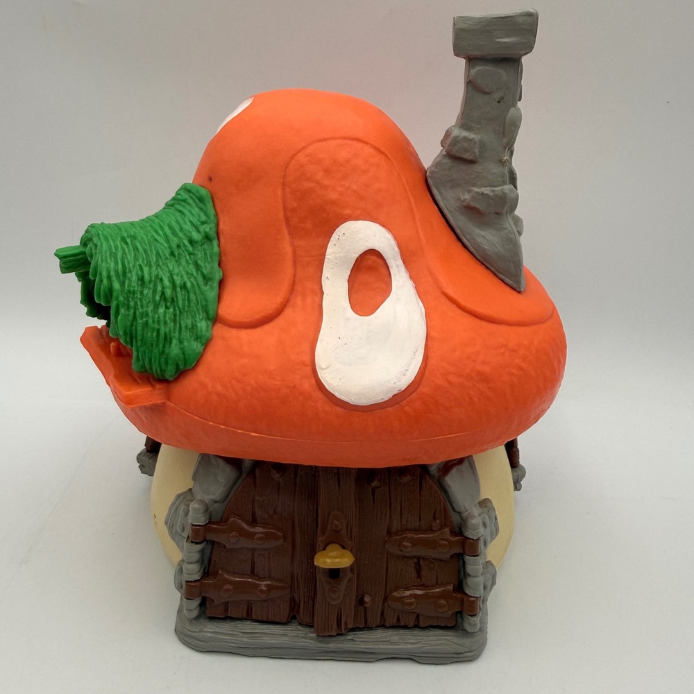 Vintage Mushroom House Playset Orange Toadstool Fairy Cottage Heart Windows